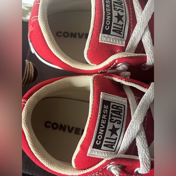Converse Red Canvas Sneakers with White Accents - Picture 2 of 8